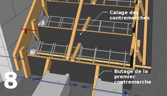 Coffrage de la première marche