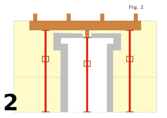 La découpe des pourtours de la porte et du linteau