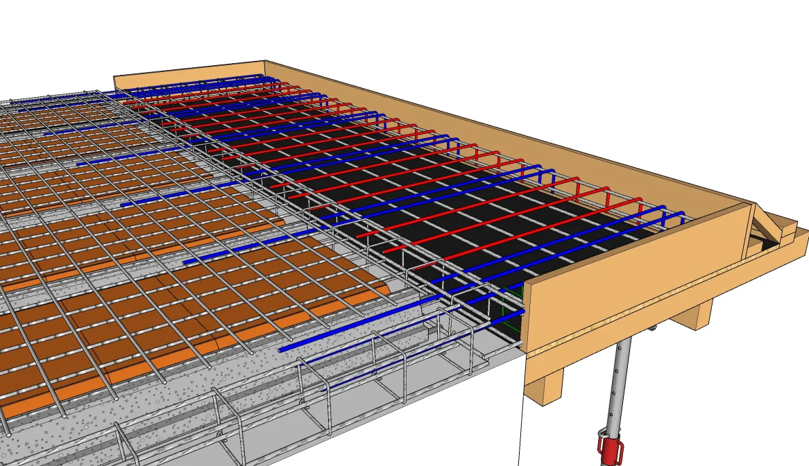 Ferraille d’un balcon avec un plancher en poutrelles hourdis