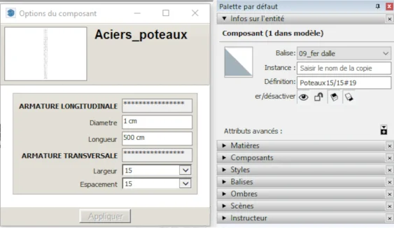 Les dimensions du chaînage sous poteau intermédiaire suivant la longueur