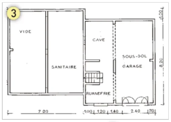 La vue en plan du 1<sup>er</sup> niveau